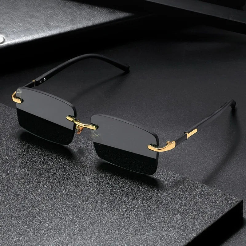 Retro Rimless Sunglasses - Glowlu