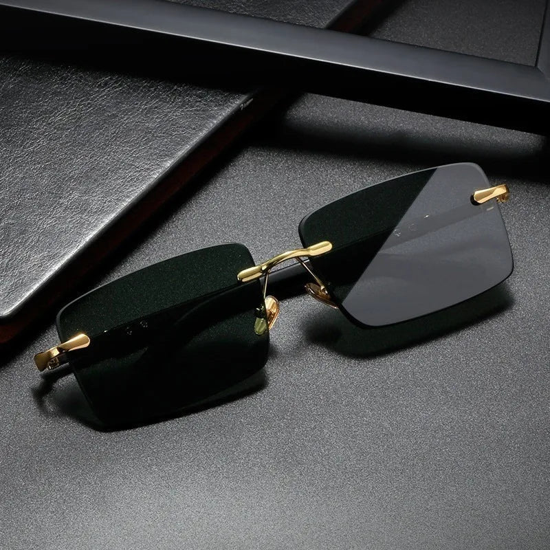 Retro Rimless Sunglasses - Glowlu