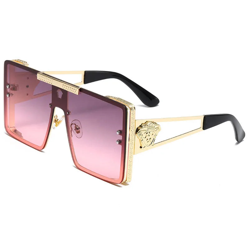 Oversized Metal Frame Sunglasses - Glowlu