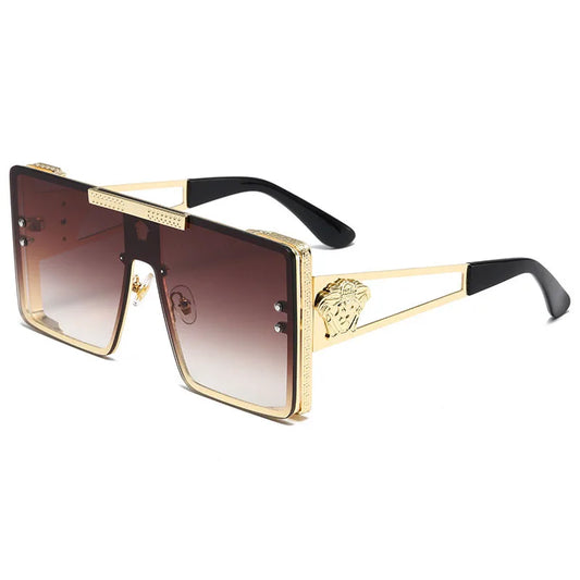 Oversized Metal Frame Sunglasses - Glowlu