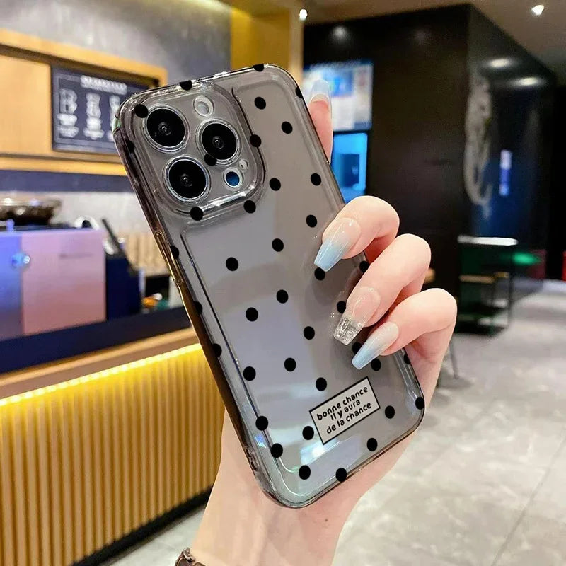 Transparant Polkadot Telefoonhoesje - glowlu