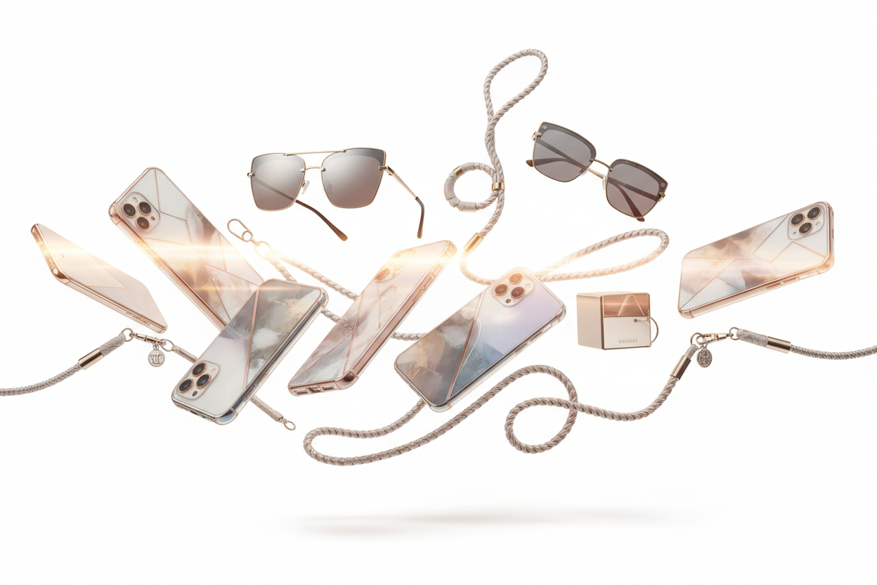 Floating accessories studio banner